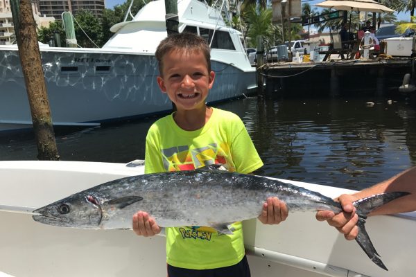 Nice kingfish caught by this kiddo on a sportfish charter aboard the New Lattitude