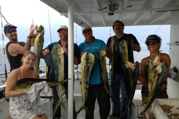 Doug, Sami, Johnny and crew with a nice dolphin catch with Fishing Headquarters